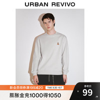 UR2024冬季新款男装趣味休闲简约刺绣宽松卫衣UMY440023