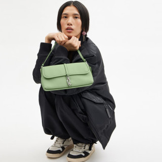 COACH 女士HAMPTONS纯色夹扣开合手提包开心果色CP132