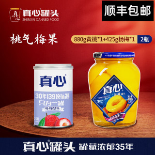 真心食品 真心罐头 黄桃880g+杨梅425g