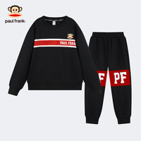 大嘴猴(paul frank)童装儿童套装2025秋冬季款中大童潮酷男女童宽松舒适中大童休闲装 078B黑色 130