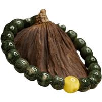 彩荷翡翠星月菩提绿幽灵原生态玉石料佛珠海南阴皮绿男女单圈手串 玉翡翠星月9*10(蜜蜡款)翡翠绿