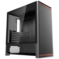 爱国者 御风F100 黑色 台式机电脑主机箱 ATX主板/木艺风道/散热风道机箱/支持顶部360水冷