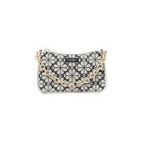 kate spade 国庆品牌自营JOLIE小号老花牛皮革拉链单肩包麻将包