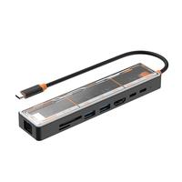 Gopala Type-c扩展坞透明拓展坞4k60hz 千兆网口转换器 六合一