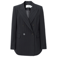 麦檬MM麦檬秋冬百搭通勤职业西服小个子休闲条纹西装外套女599C210141 深藏青西装599C210141-1 M  （110-125斤）