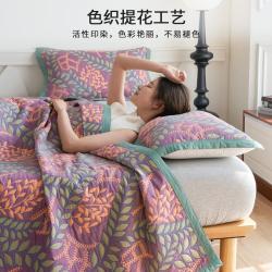 艾维 IVYKKI 三层纱布盖毯 国风提花 沙发纯棉毛巾被毛毯