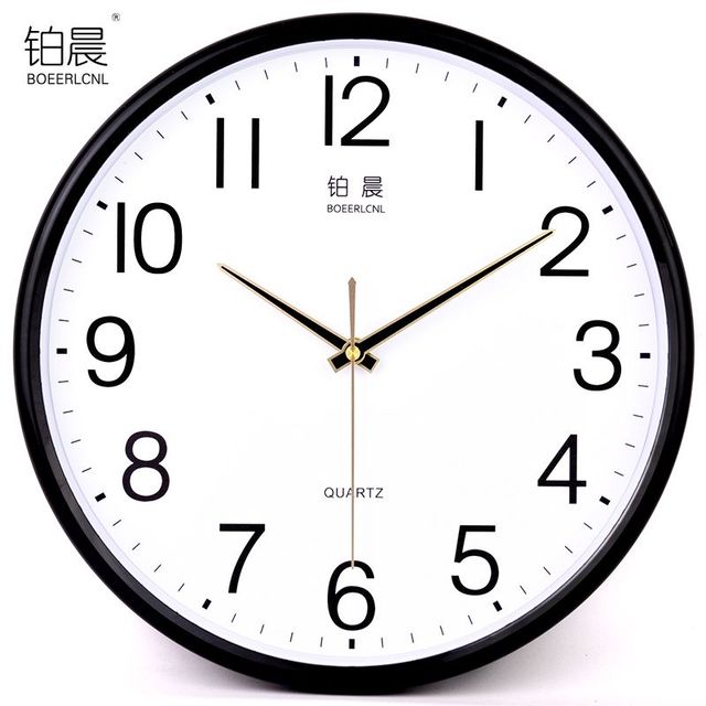 铂晨 BOEERLCNL 静音挂钟创意时尚石英钟表简约时钟客厅卧室钟表现代家庭机芯挂表