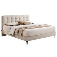 芝华仕奶油风布艺床小户型现代简约双人床高端大气轻薄床头次卧床C532 暖白色-高脚单床-1.5M 延期