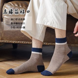 雅鹿袜子男中筒袜春秋季吸汗透气春夏季棉袜运动黑色男士秋冬长袜