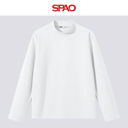 SPAO 时尚半高领长袖打底衫男女2025冬季贴肤保暖修身卫衣