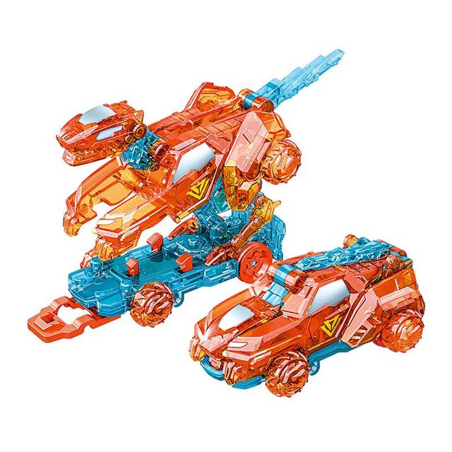 奥迪双钻 量子战队爆裂飞车套装空翻变形玩具车儿童男孩 迅龙战车