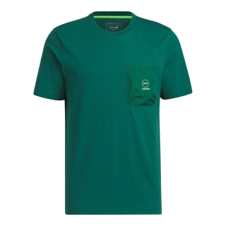 adidas 透气 男士半袖运动服  绿 M