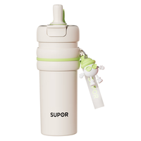 苏泊尔（SUPOR）保温杯大容量男女士高颜值水杯便携保冷吸管杯户外冰霸杯 奶白700mL-晶瓷内胆+提手+玩偶