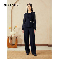 音儿（YINER）【醋酸系列】音儿专选2025春季法式衬衫小蛮腰轻上衣 藏蓝2 M