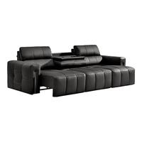  顾家家居 KUKA 90.YG.6227 钢琴键电动沙发 3人位3电动带翻倒几 深夜黑