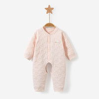 瑄妮薇 婴儿秋冬款衣服夹棉开档连体衣婴幼儿宝宝三层保暖秋冬装睡衣
