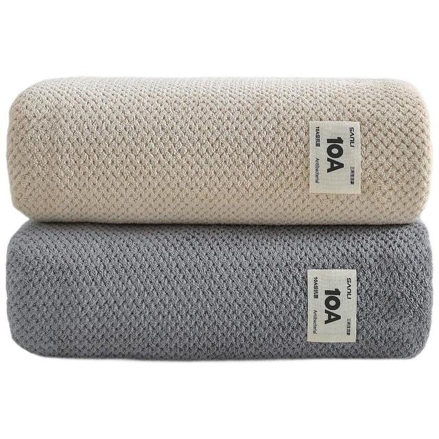 SANLI 10A抗菌毛巾 加大抗阴干 灰咖 2条