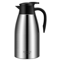 美厨(maxcook)保温壶暖水瓶 316不锈钢真空热开水壶宿舍家用大容量2L MCH5103 316不锈钢水壶2L本色银MCH5103