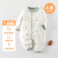 瑄妮薇 新生儿连体衣夹棉保暖秋冬款加厚哈衣宝宝爬服男女童冬季衣服