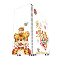 玩嘉 风琴黑色电脑机箱台式机matx小机箱 玻璃侧透/支持240水冷/背线/USB3.0/独立电源仓/防尘易清洗 铠甲黑寅虎(玻璃版)(ATX主板)