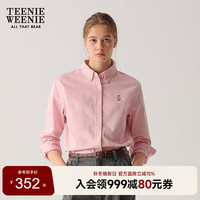 Teenie Weenie小熊女装牛仔衬衫2025秋新款学院休闲简约棉美式上衣