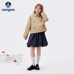 navigare 意大利小帆船 女童风衣外套 春日呼唤卡其 120