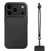 Native Union苹果17皮质手机壳适用iPhone17/16 ProMax皮革保护套防摔超薄全包硬壳MagSafe磁吸款防弯带挂绳 【宇宙黑】手机壳+腕带