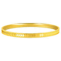 周生生足金5G心形鳞片黄金手镯轻奢 93334K计价 08圈25.75克