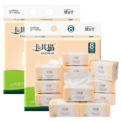 卡其猫 加厚抽纸 5层 380张*8包