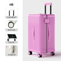 稻草人2025行李箱USB充电口旅行箱20寸登机密码箱结实拉杆箱 粉色 拉链款【德国PC材质+国际海关锁+双层防爆拉链】 【跨国箱】28寸Max加厚加深-大幅扩容≈常规款30寸