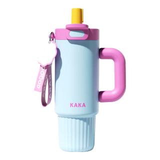 皇家洛克316不锈钢保温杯1.3L 带手柄弹盖吸管水杯