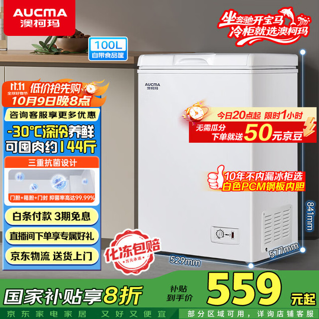 澳柯玛 BC/BD-100H 冰柜 100L