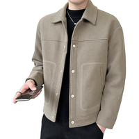 皮尔·卡丹 皮尔卡丹（pierre cardin）外套男秋冬季辑明线高级感夹克休闲时尚翻领男装 浅驼色 XL