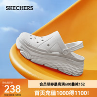 斯凯奇（Skechers）洞洞鞋女夏季外穿透气厚底防滑沙滩鞋踩屎感包头休闲凉鞋 白色/WHT 39.5 尺码偏大，选小一码
