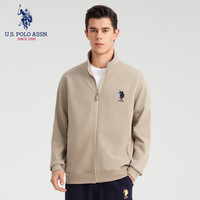 美国马球协会保罗开衫卫衣男春夏户外休闲开衫百搭上衣外套 卡其 4XL