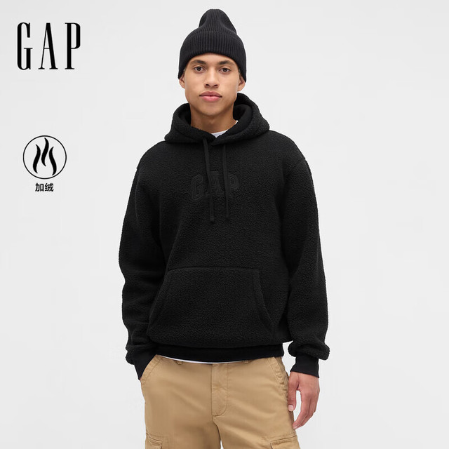 Gap 男女装2025秋季logo仿泰迪绒宽松连帽卫衣上衣美版