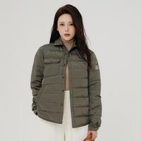 波司登 秋季男女同款轻薄衬衫领复古时尚休闲羽绒服外套