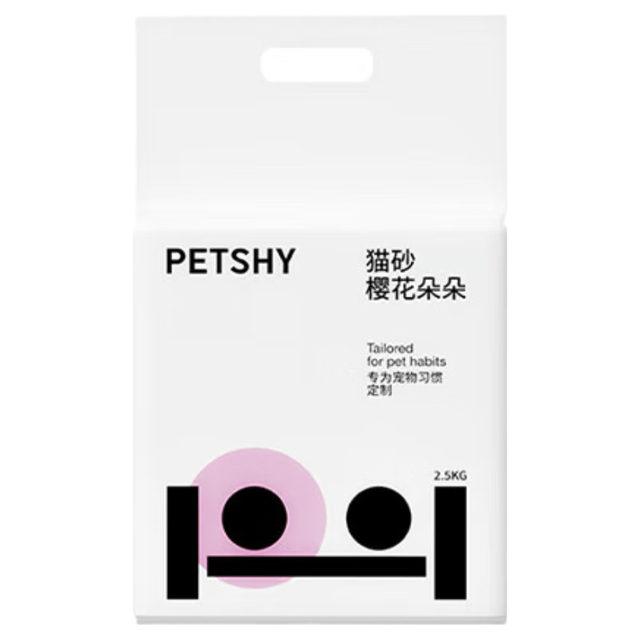 petshy 百宠千爱 木薯豆腐混合猫砂六合一植物除臭低尘2.5kg自营樱花猫砂