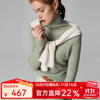 PALUOPO堆领100%山羊绒衫女式套头纯色打底针织秋冬保暖毛衣ET20055R   155/95