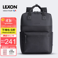 乐上 双肩包男15英寸笔记本电脑包百搭旅行背包女休闲书包黑色 15英寸 黑色