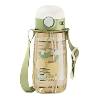 恩尔美（nRMEi）ppsu水杯带吸管成人刻度躺着喝水女儿童耐高温食品级杯子 青芥绿550ml【升级重力球+双盖】