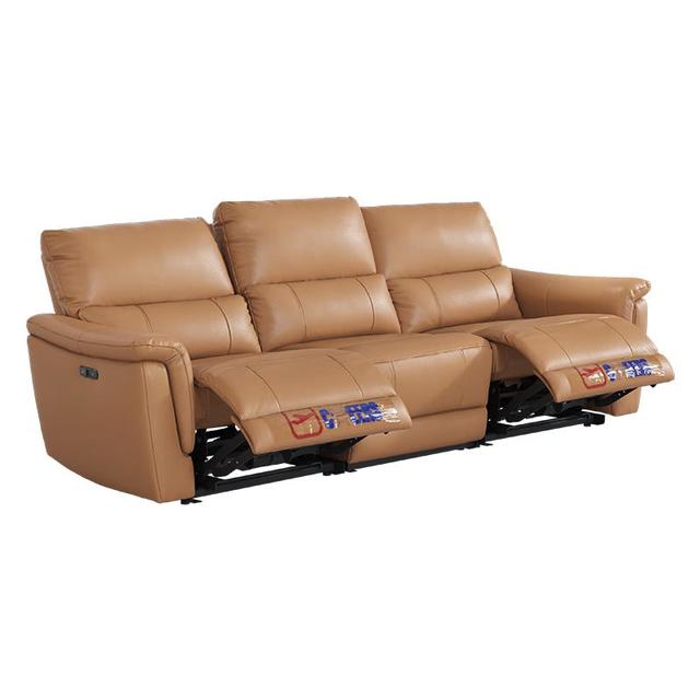 芝华仕 头等舱贵族现代简约真皮沙发电动功能零靠墙芝华士30653卡其2.28m