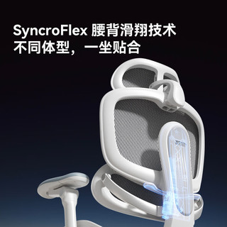 西昊C300二代 Ultra 人体工学椅电脑椅办公人机电竞椅子人工力学座椅 云白+太空底盘+滑翔追背+脚踏