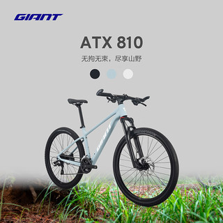 捷安特（GIANT）26款ATX 810铝合金筒轴油压碟刹可锁定避震成人山地自行车 全消光水泥灰 29×19 L 180-192cm