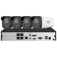 HIKVISION海康威视摄像头监控套装400万室外室内全彩夜视POE网线供电手机远程4路无硬盘K24H-LT