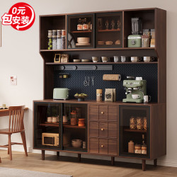 理想 LEADING IDEAL 洛理想中古风实木餐边柜家用酒柜茶水柜家用置物靠墙储物柜梓（深胡桃色）