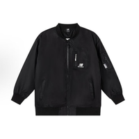 new balance 字母logo印花拉链立领梭织夹克AWJ23327-BK