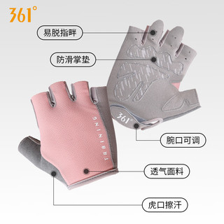 361°手套男女运动骑行半指单杠引体向上训练撸铁防滑防茧 黑色 M
