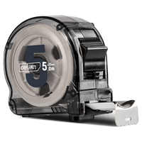 得力（deli）居家款5m透明尺壳钢卷尺钢尺耐磨防摔钢卷尺米尺盒尺5mx25mm