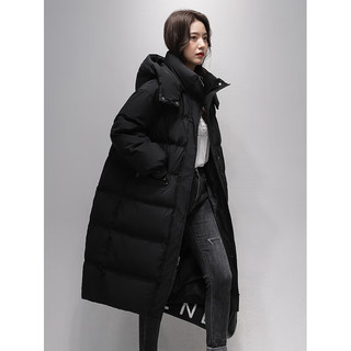 雪中飞长款羽绒服女25冬季新款宽松大码时尚保暖90绒连帽外套